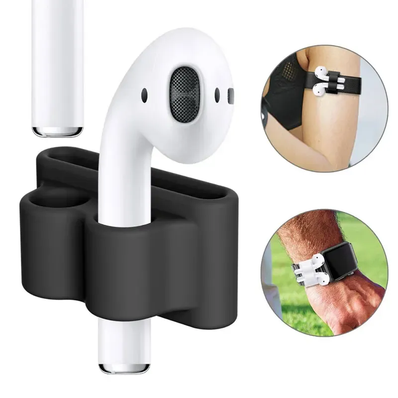 Silikon halter Clip für Airpods Apple Wireless Kopfhörer buchse Stand gehäuse kompatibel mit Apple Watch Sport Haken Clip Anti-Lost