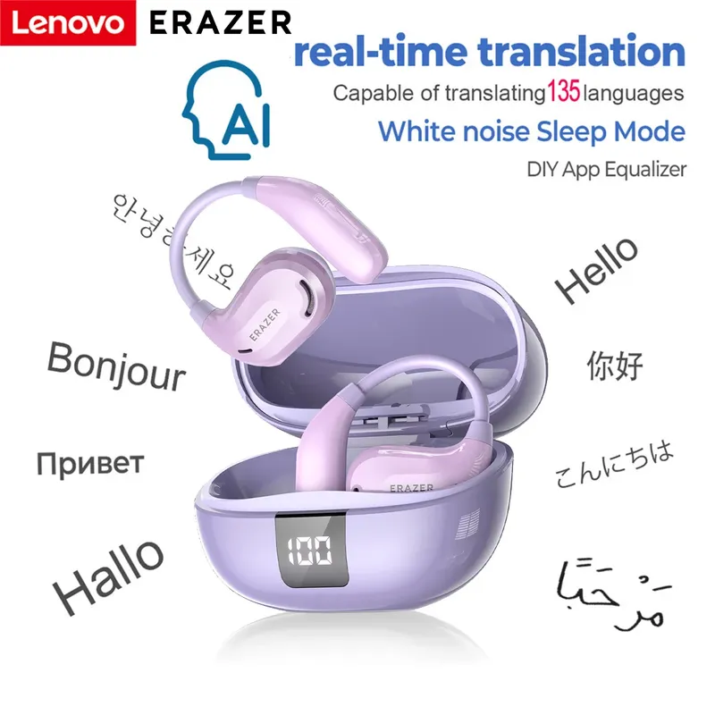 ERAZER XT66PRO Bluetooth-Kopfhörer ASMR-Headsets DIY APP AI Translator Ohrhörer Drahtlose Kopfhörer 13-Stunden-Anzeige mit langer Lebensdauer