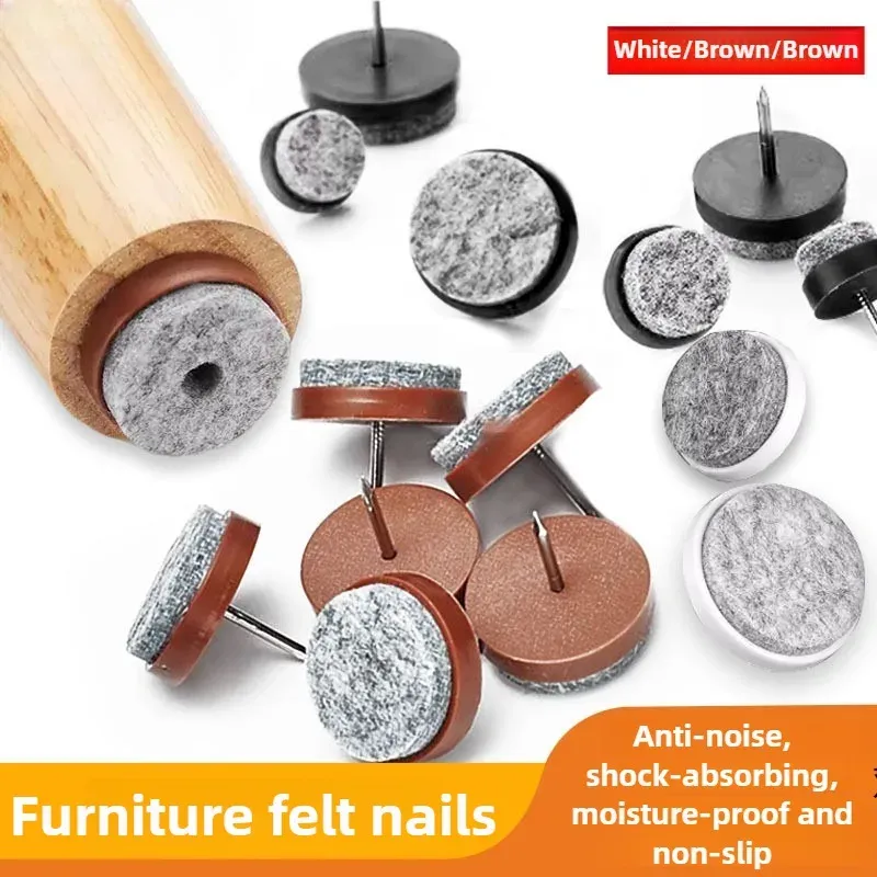 30 teile/paket Filz Fuß Pad Skid Glide Nagel Schutz Möbel Stuhl Tisch Bein 18mm/20mm/22mm/24mm/28mm
