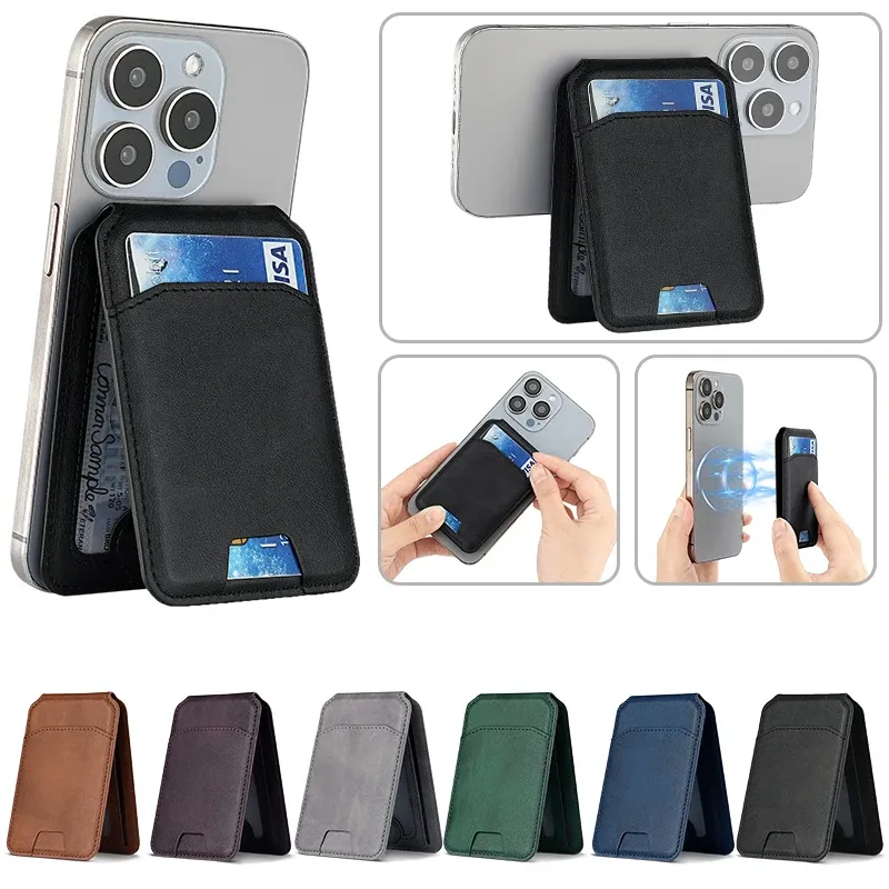 Luxus Für Magsafe Magnetische Leder Brieftasche Halter Fall Für iPhone 16 15 14 13 12 Pro Max Karte Halter Telefon Tasche abdeckung Zubehör