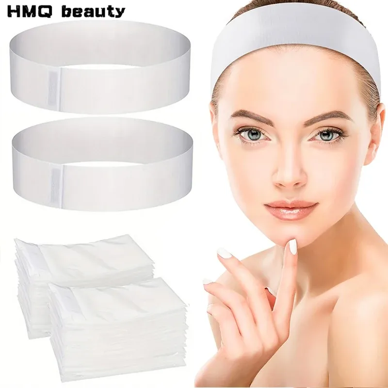 10/50/100 stücke Einweg SPA Gesichts Stirnbänder Weiß Gesichts Kosmetikerin Stirnband Wrap Vlies Weiche Hautpflege Schönheit Salon liefert
