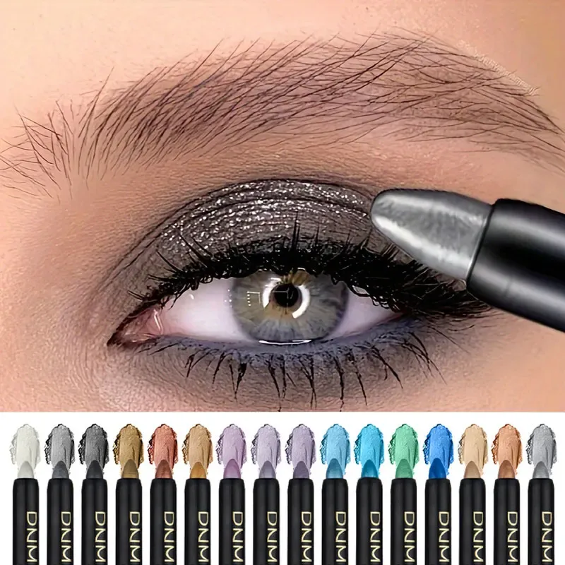 16-Farben-Perlglanz-Eyeliner, farbiger Glitzer, wasserfestes, langanhaltendes Augen-Make-up, nicht verschmierender Eyeliner
