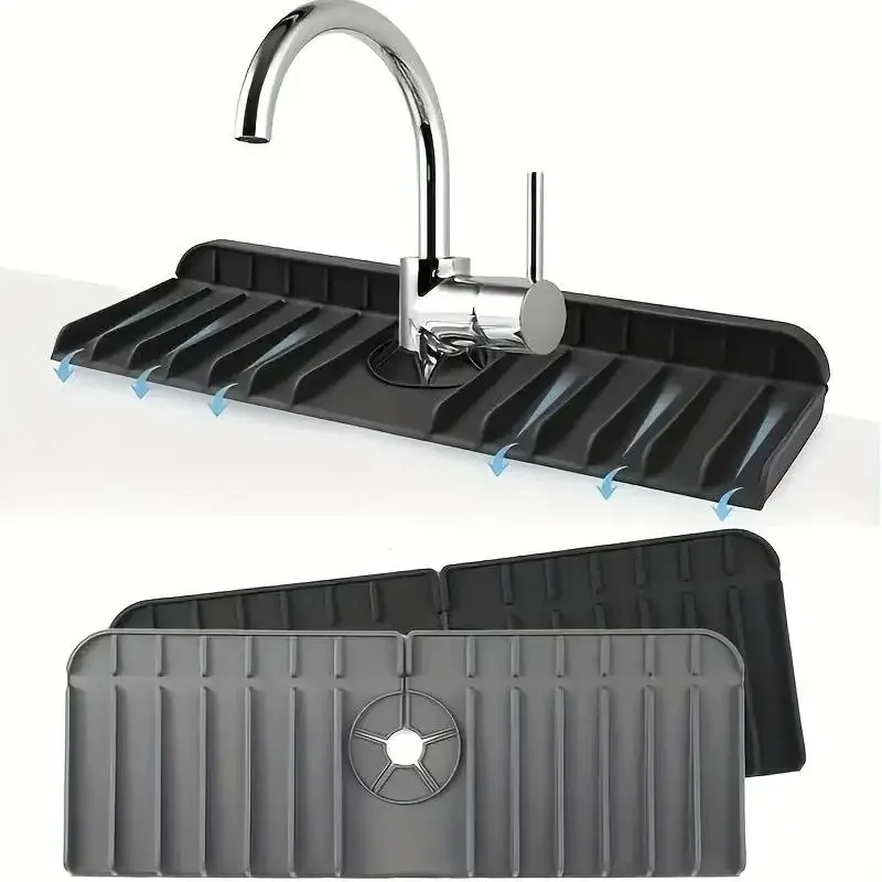 Silikon Wasserhahn Matte Spülmittel Schwamm Halter Waschbecken Küche Arbeitsplatte Trocknen Matte Bad Küche Waschbecken Spritzschutz Ablauf Pad