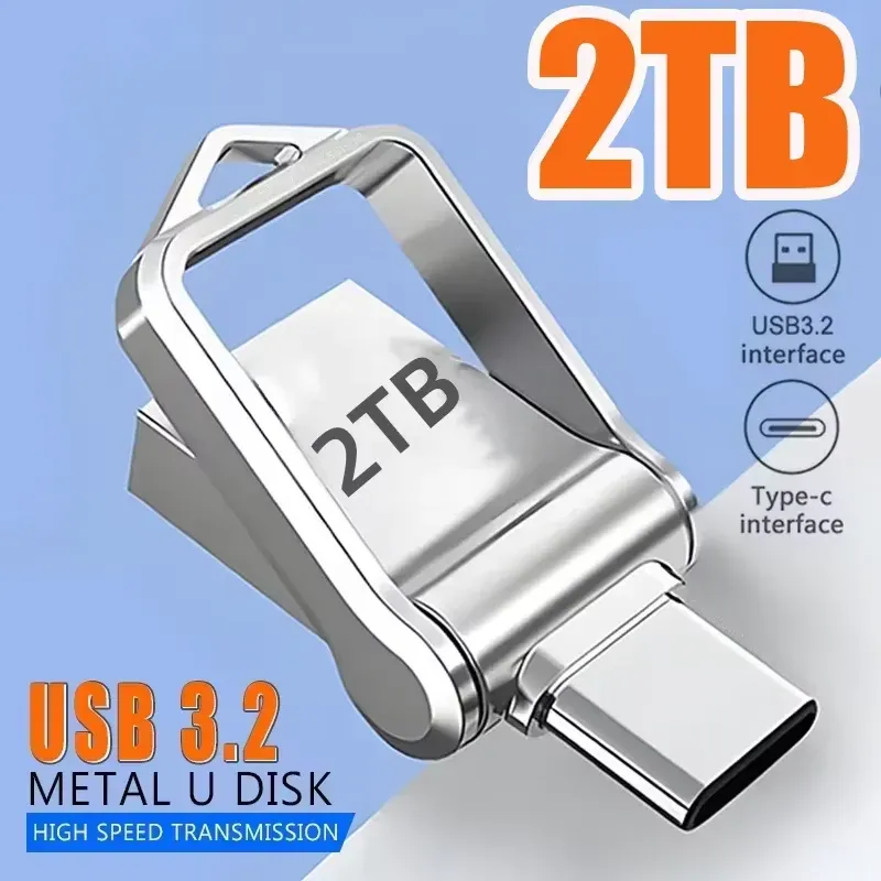 2 TB USB 3.2 Flash-Laufwerk Hochgeschwindigkeits-Typ-C-Schnittstelle Dual-Use-Flash-Speicher 512 GB 1 TB Stick für Telefon Windows 11 Computer