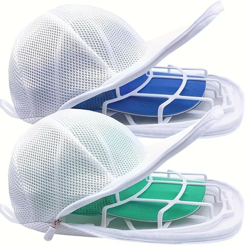 Hutreinigungskäfig für Waschmaschinen, Hutreiniger mit Netztasche, Baseballkappenreiniger, mit individueller Huttasche und Hutablage.