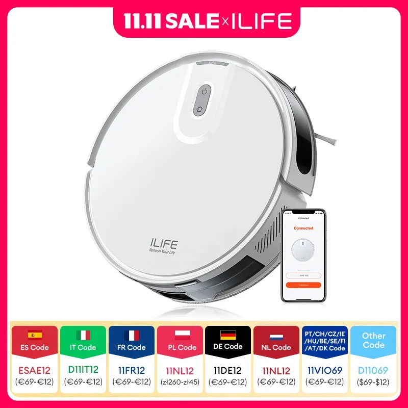 ILIFE V20 Roboterstaubsauger, 5000 Pa Saugleistung, SOF LiDAR Smart Navigation, APP-Steuerung, anpassbare Reinigung, selbstaufladend
