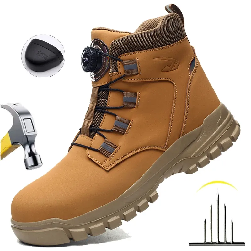 Stahl Kappe Sicherheit Stiefel Männer Wasserdichte Arbeit Stiefel Anti-smash Anti-Punktion Sicherheit Schuhe Unzerstörbare Schuhe Botas Para hombre