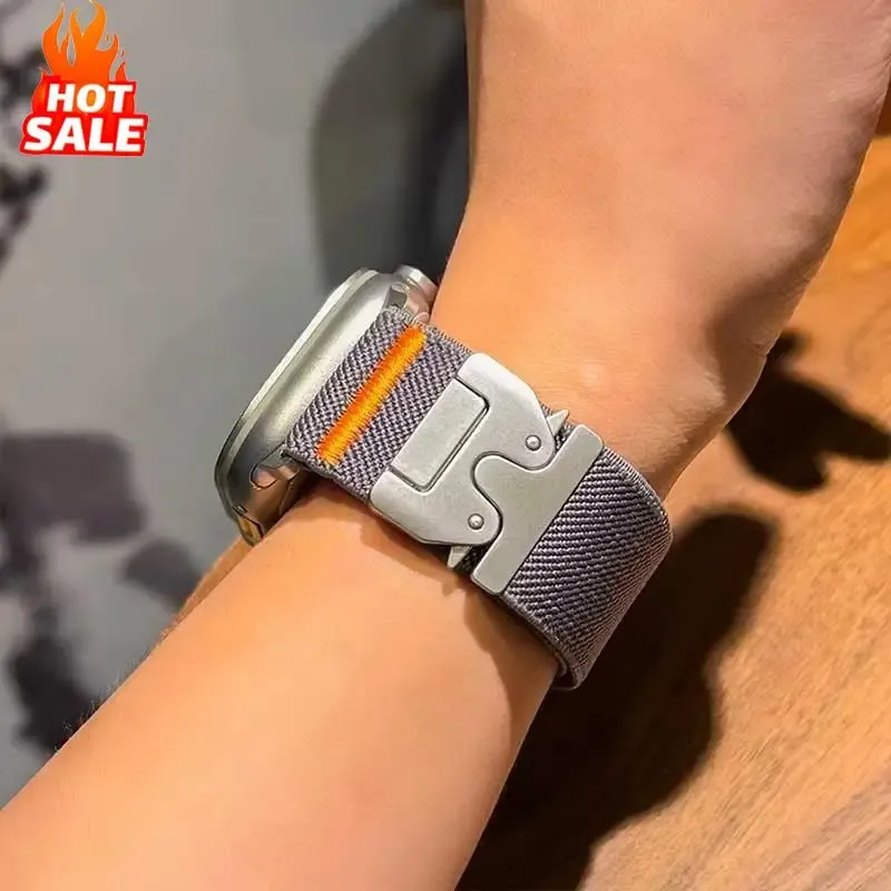 1/2PCS Nylonbänder für Apple Watch Ultra 2 3 Band 49mm 44mm 46mm 42mm 40mm 45mm elastisches Armband IWatch Serie 11 10 9 8 7 6 SE