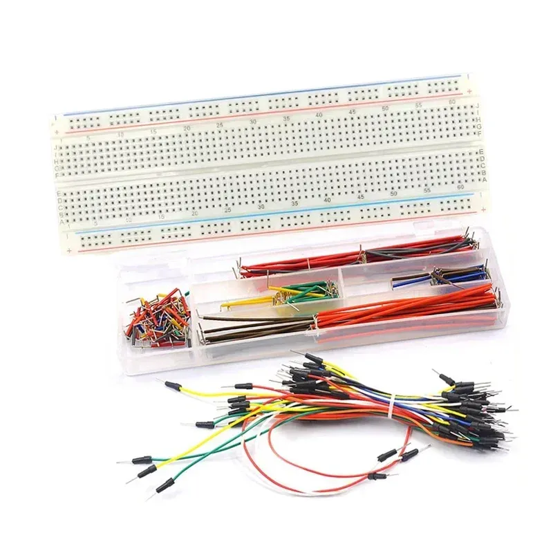 MB102 Breadboard-Kit 400/830 Punkte Prototypenplatine 65 Überbrückungsdrähte U-förmige lötfreie Breadboard-Überbrückungskabel DIY-Elektronik