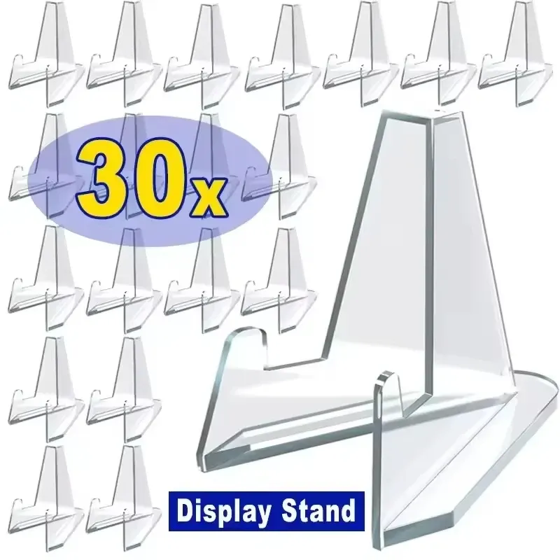 30-1PCS Dreieckige Karte Display Stand Mini Acryl Idol Foto Bild Halter Steht für Münze Sport Sammelkarten display Racks