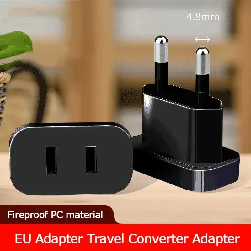 1 Stück 4,8 mm Netzstecker-Adapter US zu EU Euro Europa Stecker Netzstecker Konverter Reiseadapter Stromkonverter Steckdose