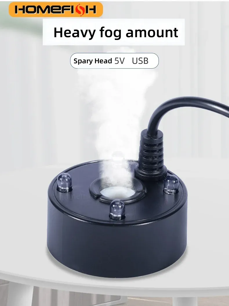 5 V USB Nebel Maker Fogger Vernebler Wasser Brunnen Aquarium Teich Zerstäuber Kopf Mit 4 LED Bunte Lichter