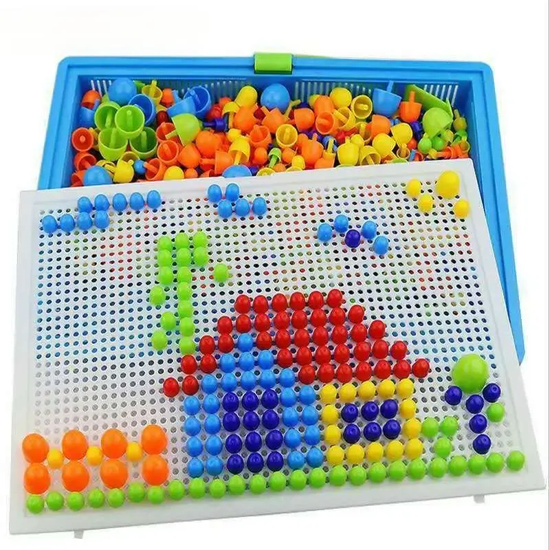 296 Stück 3D-Puzzle, pädagogisches STEM-Spielzeug, Pilzkorn-Design, verpackt, Baubrettspiele für Lernaktivitäten für Kinder ​