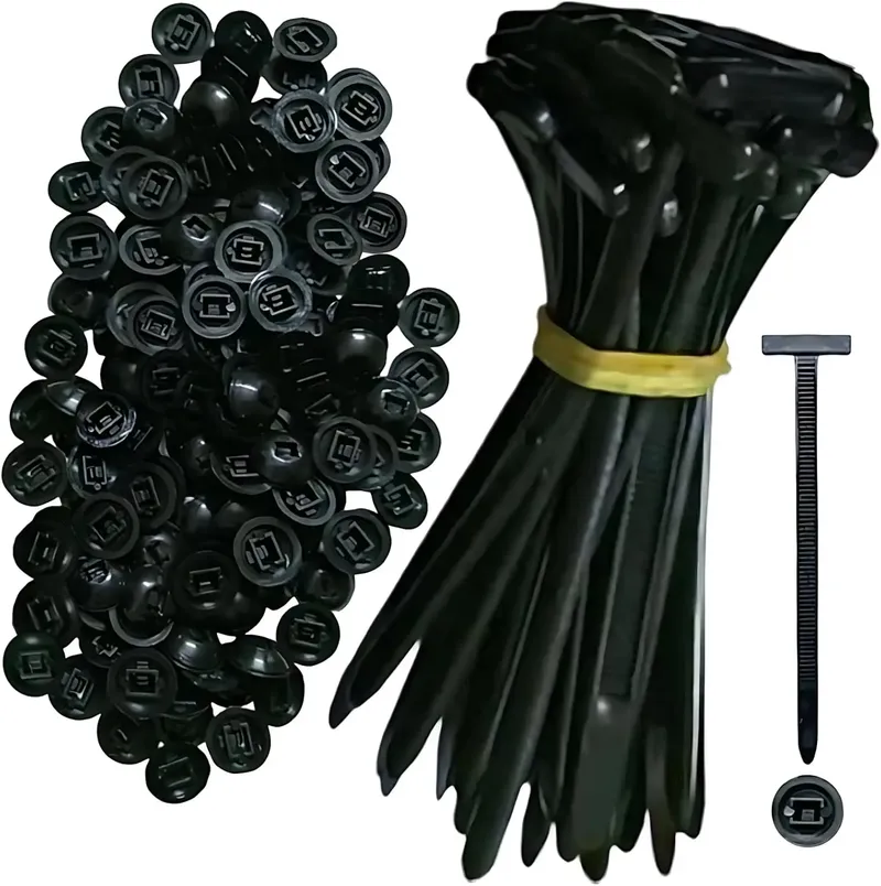Universal-Kabelbinder-Schnalle aus Nylon, robuster Kabelbinderhalter mit Stift- und Knopf-Design, Kunststoff-Kabelbinder, Werkzeugbefestigungen, Karosserie