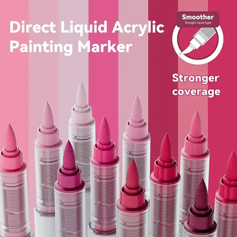 9 teile/schachtel Mix Farbe Acryl Marker Set Kunst Rock Malerei Stifte Kinder Geschenk Graffiti Für Stein Glas Buch Schuhe DIY handwerk Liefert