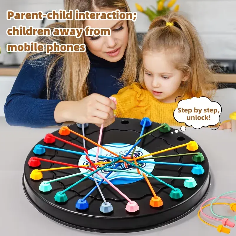 Seilentraveling ChallengeEin Brettspiel für Kinder verbessert logisches Denken und fördert die Konzentration, perfekt für Interaktion