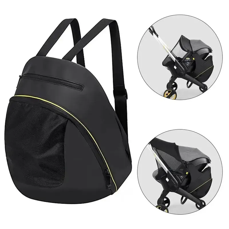 2-in-1-Aufbewahrungstasche für schwarze Mama, für Doona-Kinderwagen-Zubehör, tragbarer Aufbewahrungskoffer, Mutter-Rucksack, wasserdichte Wickeltasche