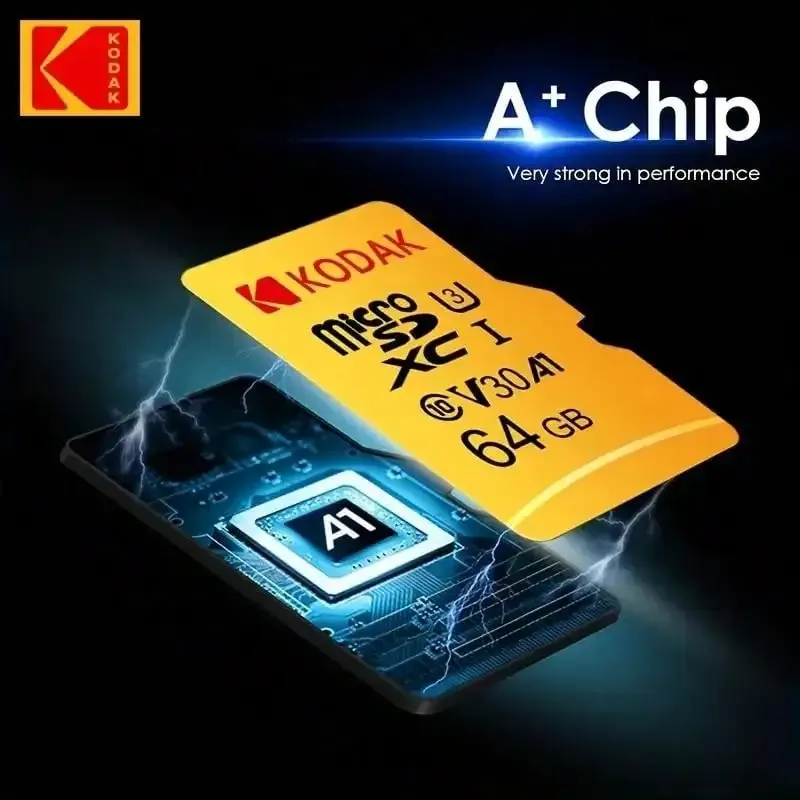 Kodak 32 GB-256 GB Micro-SD-Speicherkarte – hohe Geschwindigkeit ​ ​ U3 UHS-I der Klasse 10, für Smartphones, Digitalkameras, Tablets und Drohnen