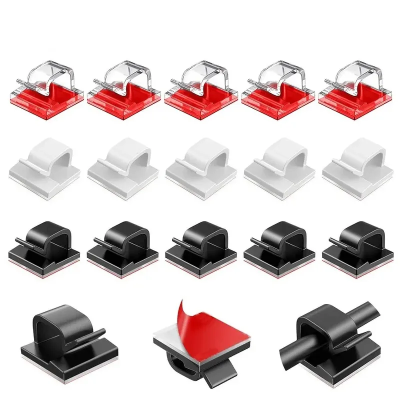 50PCS Kabel Management Clip Block Linie Klemme Anordnung Schutz Fixierungen Kabel Halter Freiheit Wickler Clips Attache Hause