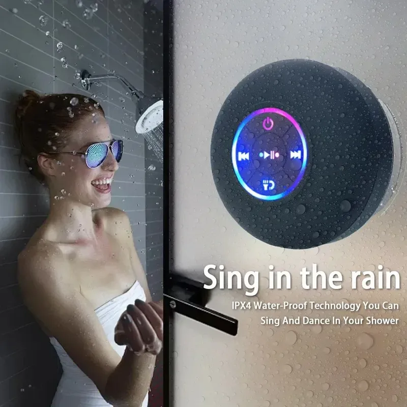Tragbare Bluetooth Audio IPX4 wasserdichte LED-Leuchten Badezimmer im Freien großen Saugnapf kann Wand lautsprecher adsorbiert werden