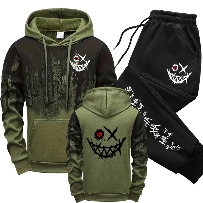 Einteilige Herren-Sweatshirts, Jogginghose, vielseitiger Herren-Trainingsanzug, lässig, bequem, modisch, täglich, Sport, einfacher Kapuzenpullover mit spritter Tinte