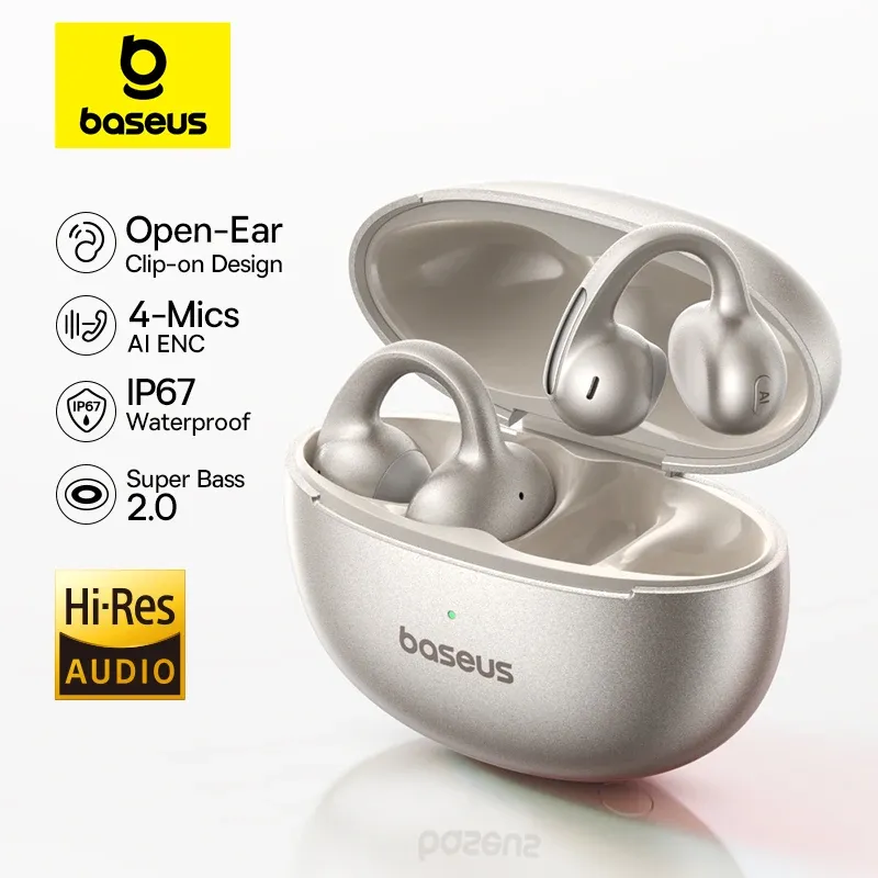 Baseus MC1 Pro Ohrclip Drahtlose Kopfhörer Bluetooth 6.0 Hi-Res Ultra Open Ohrhörer Ohrringe 4-Mic ENC Clip-on-Ohrhörer Kopfhörer