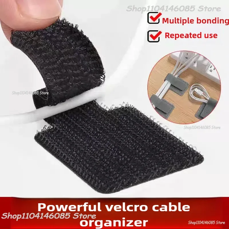 Wiederverwendbare Kabelbinder mit Klettverschluss, selbstklebender Netzkabel-Kabelhalter, verstellbare Kabelaufbewahrung, Desktop-Organizer, Manager