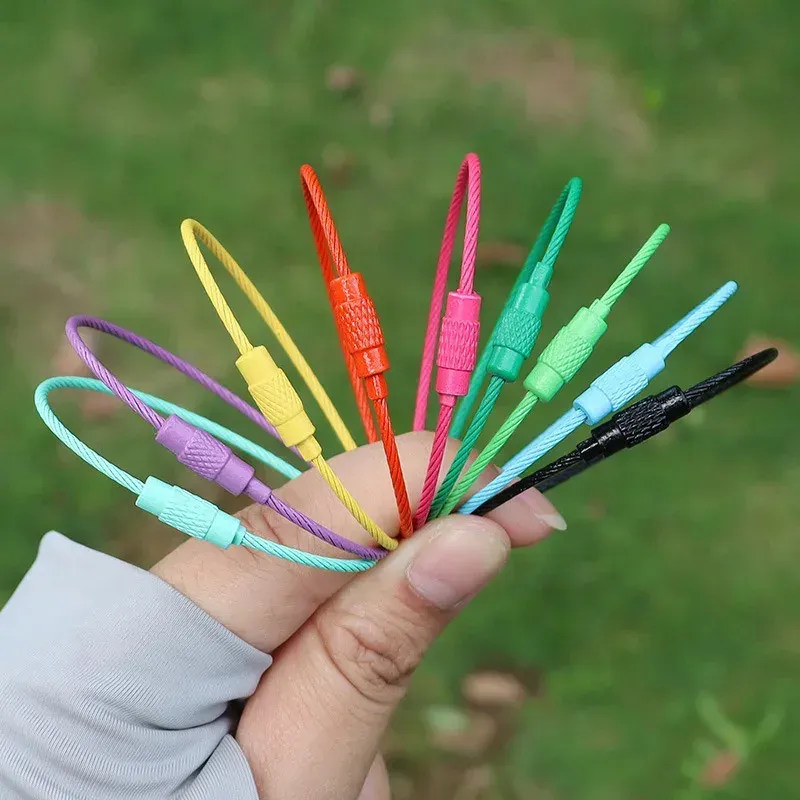 10 Stück bunte Gepäckanhänger-Schlüsselanhänger-Clips aus Edelstahldraht, langlebig und einfach zu installieren, perfekt für Reisen und den täglichen Gebrauch