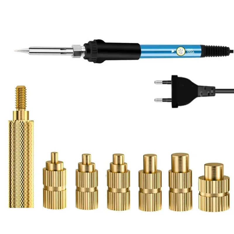 Wärme Set Einsatz Lötkolben Spitze Kopf M2 M2,5 M3 M4 M5 M6 Hot Melt Einsätze Mutter Messing Eingebettet Gewinde Einsetzen Kit Für Kunststoff