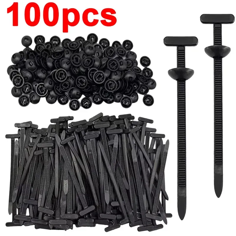 100 stücke Nylon Kabelbinder Schnalle Auto Verschluss Schraube Ersatz Clip Auto Kotflügel Stamm Motor Schutz Panel Draht Management Werkzeuge
