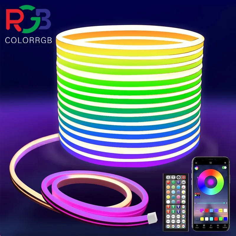 Neon-Lichterkette, flexible LED-Lichterkette mit App/Fernbedienung, Seillichter mit mehreren Modi, IP65 RGB-LED-Neonlichter für den Außenbereich