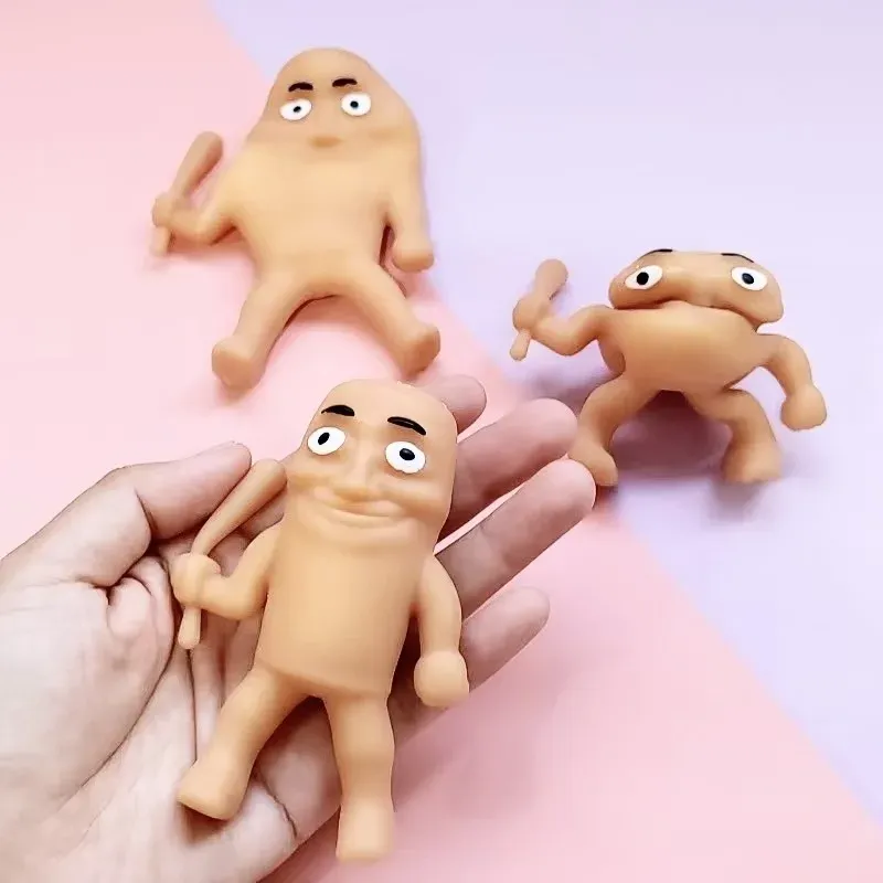 Kawaii Tung Tungtung Sahar Squeeze Toys Sammlerstück Viral Brainrot Fidget Toy Wooden Stick Man Anti Stress Reliever Toys Figet