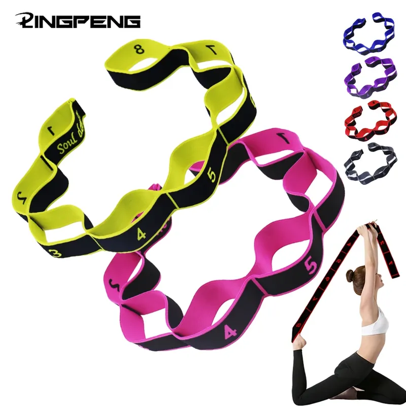 8/10 Abschnitte Tanz Widerstand Band Yoga Stretching Pilates Fitness Digitale Elastizität Elastische Stretch Training Spannung Gürtel