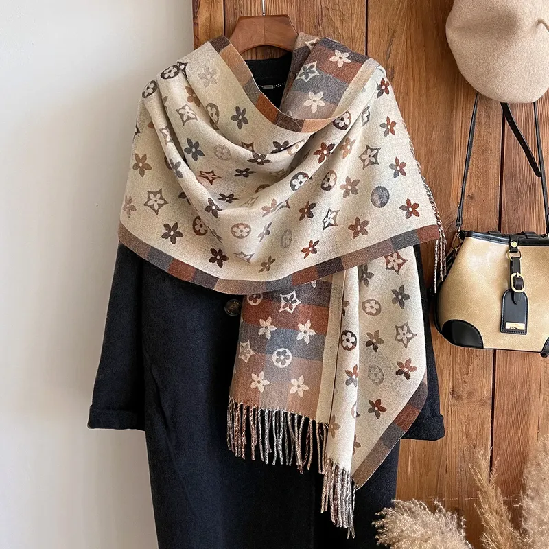 Neue Marke Nationalen Stil Kaschmir Schal Winter Frauen Pashmina Schals Warme Decke Wraps Weiblich Foulard Bandana Dicke Schals