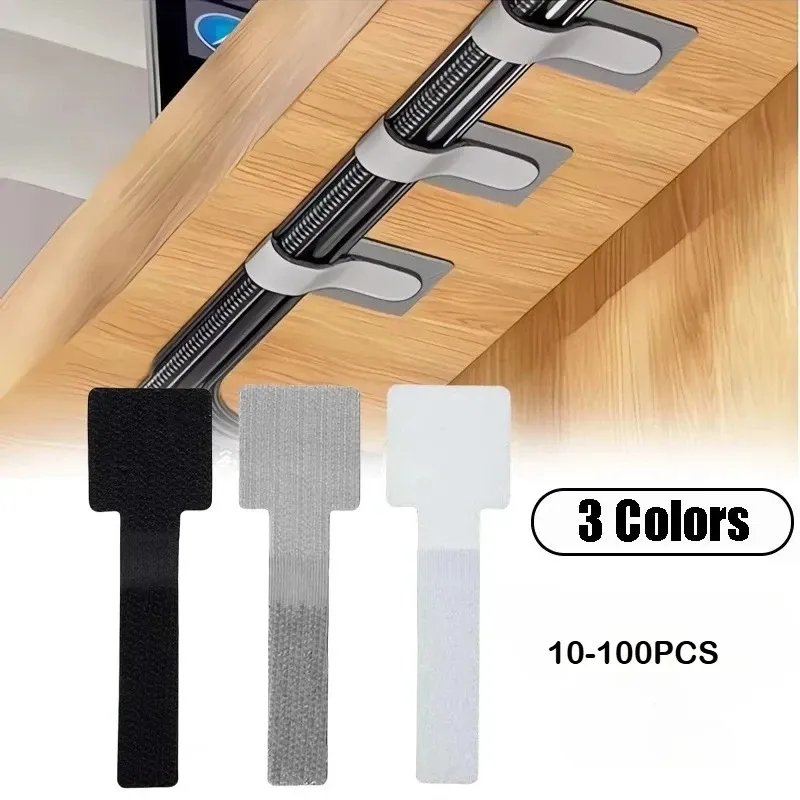 Neue wiederverwendbare Kabelbinder mit Klettverschluss, selbstklebender Netzkabel-Kabelhalter, verstellbare Kabelaufbewahrung, Desktop-Organizer, Manager