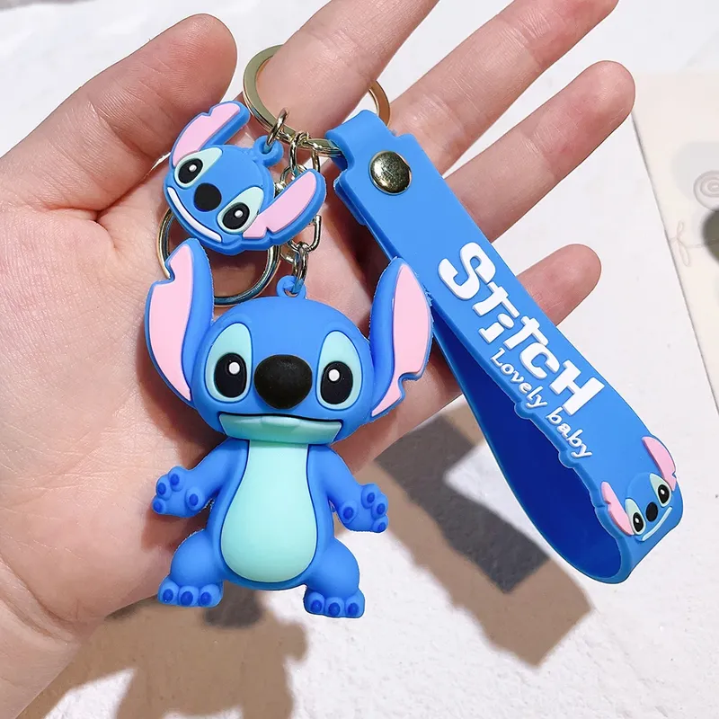 Lilo & Stitch Toys Schlüsselanhänger Anime Stitch Anhänger Schlüsselanhänger Süßer rosa Engel Schlüsselanhänger Frauen Auto Schlüsselanhänger Mädchen Geburtstagsgeschenk