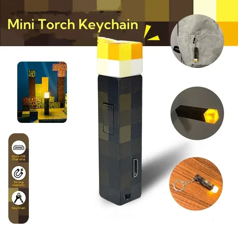 MC Schlüsselanhänger umgebende Taschenlampe, LED-Licht, USB wiederaufladbar, Mini-Taschenlampe, Schlüsselanhänger, Rucksack-Anhänger, Geschenke