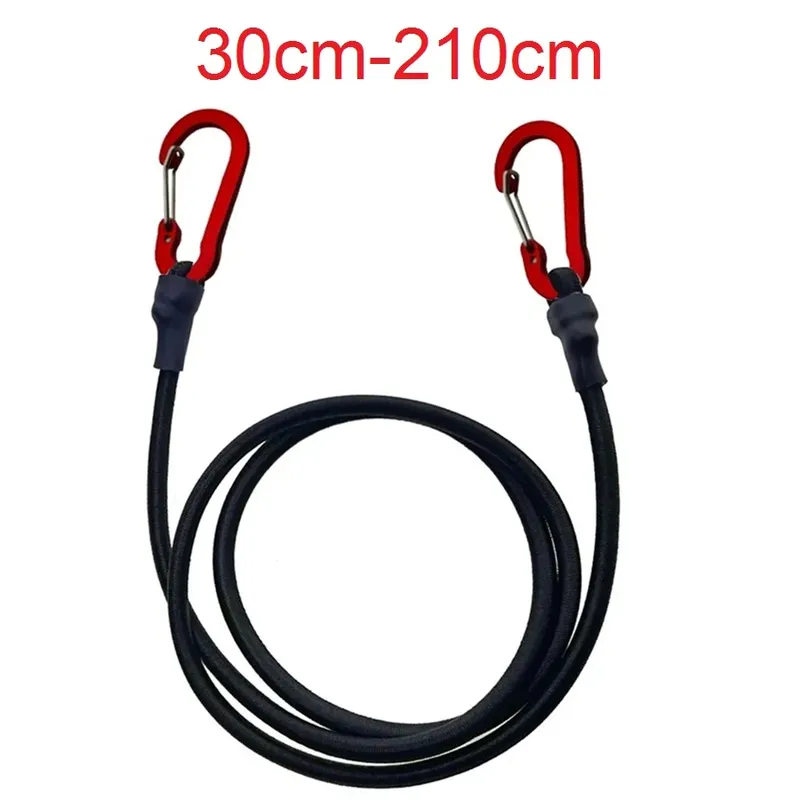 30–210 cm 8 mm Verpackungsseile für den Außenbereich, elastische Bungee-Seile mit roten Haken, dehnbar, leicht, für Fahrräder, Autogepäck, Dachträgergurt
