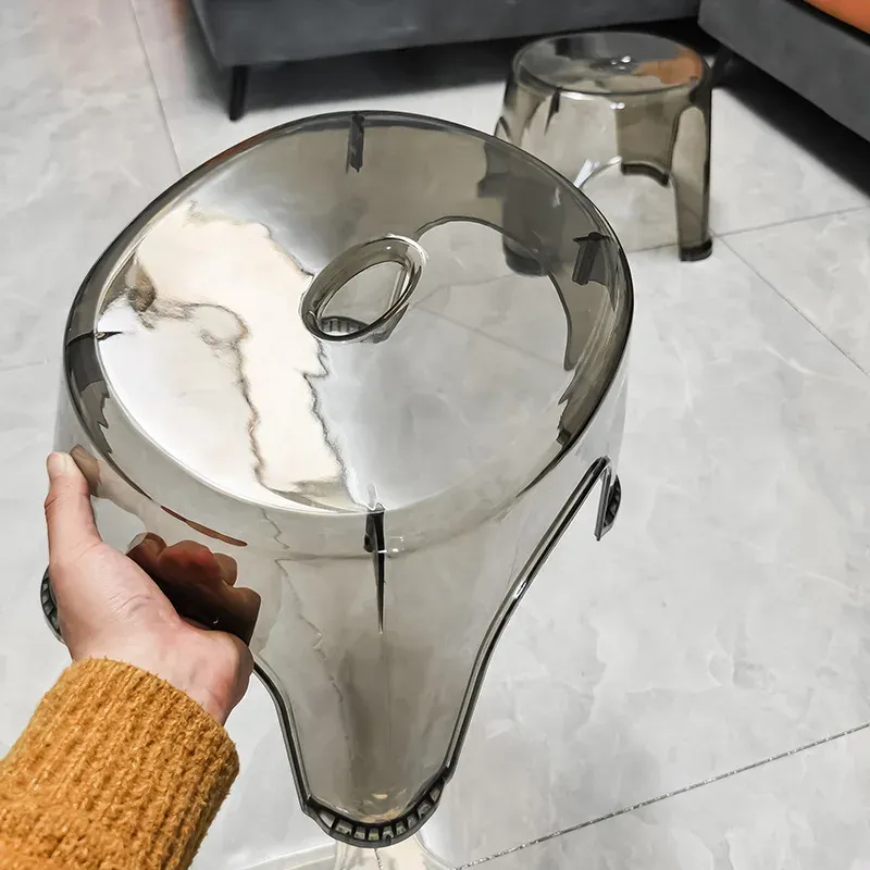 Acryl-Badezimmer-Dusche, rutschfester Hocker, transparent, kleiner niedriger Hocker für Kinder, Zuhause, Wohnzimmer, Badezimmer, einfache moderne Möbel