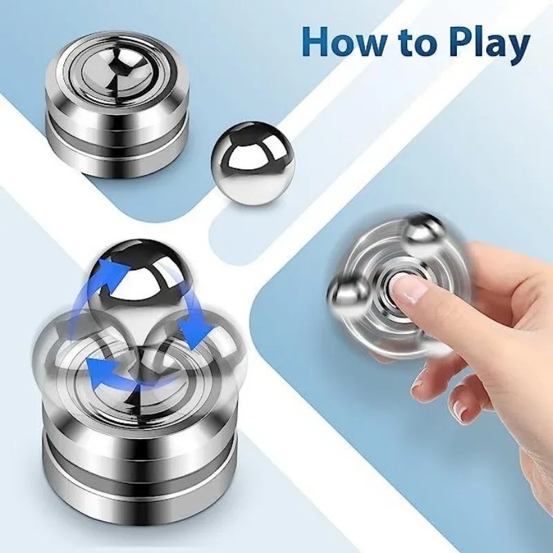 Künstliches Satelliten-Magnetgyroskop, Metall-Zappelspielzeug, Dekompression, Rotary Gyro, Fingerspitzenspielzeug, runder Spinner, Geschenk für Kinder