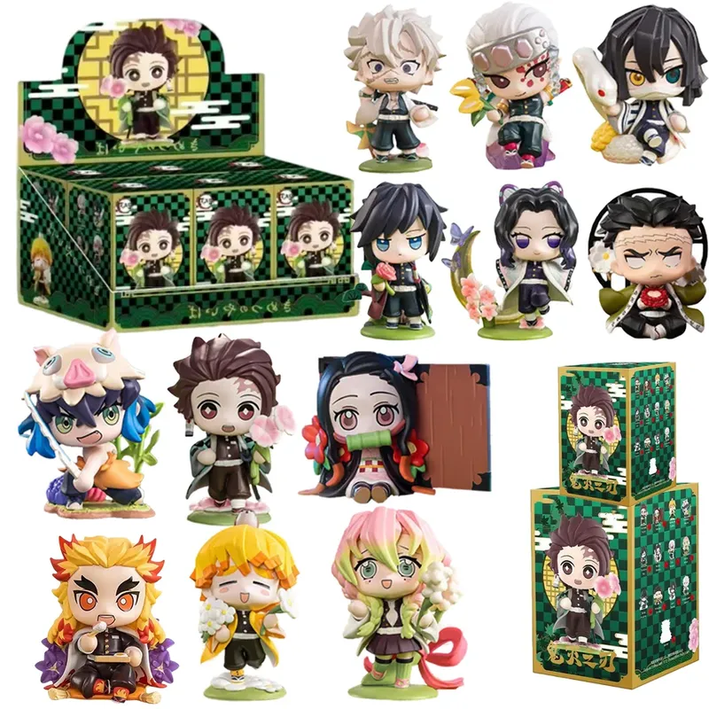 Dämonentöter Tanjiro Kamado Nezuko Anime Cartoon Figur Blindbox kreative personalisierte Statue Modell Ornament Überraschung Geschenkbox