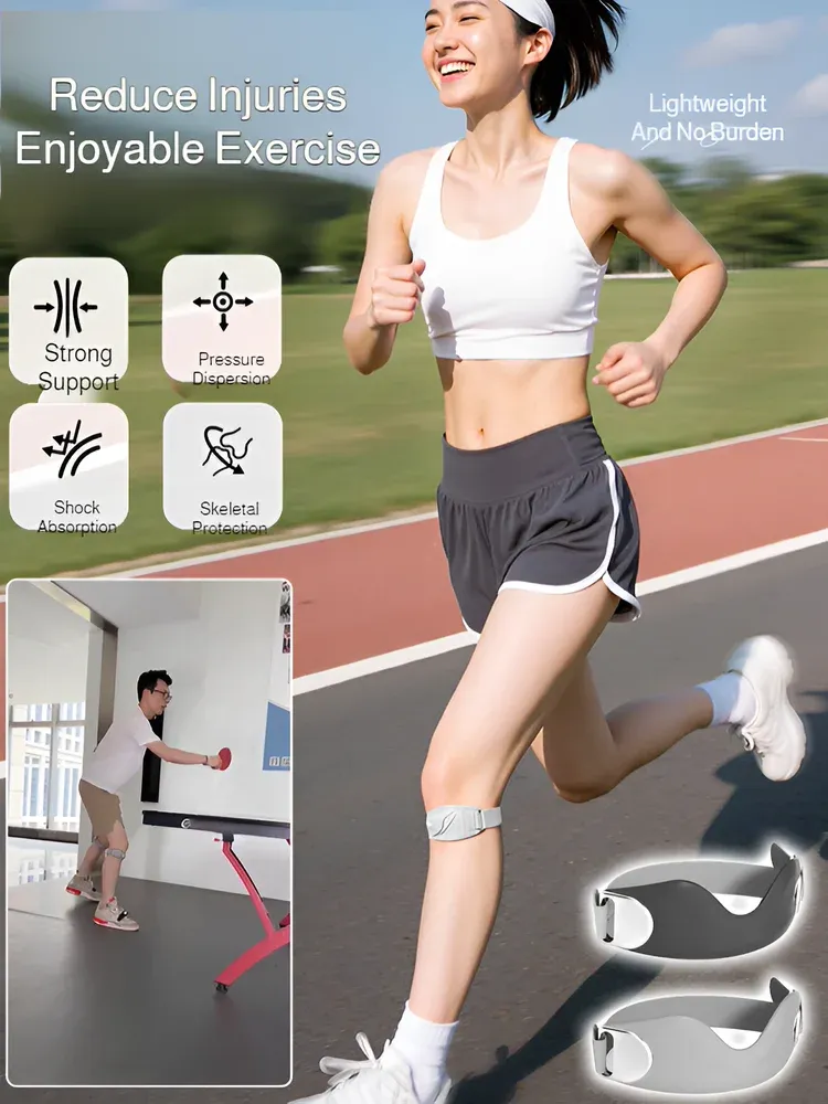 Patella-Kniegurt, verstellbar, 2-teilig, Silikon-Patella-Gürtel, Knieschützer, Knie-Sehn-Stabilisator, Stützband, Laufen, Badminton, Sport