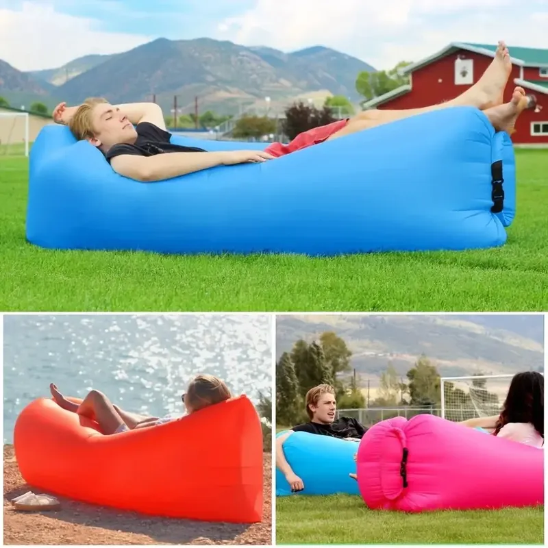 Faules aufblasbares Sofa im Freien, tragbare aufblasbare Couch, zusammenklappbares Camping-aufblasbares Sofa, Gartenmöbel, aufblasbare Liege