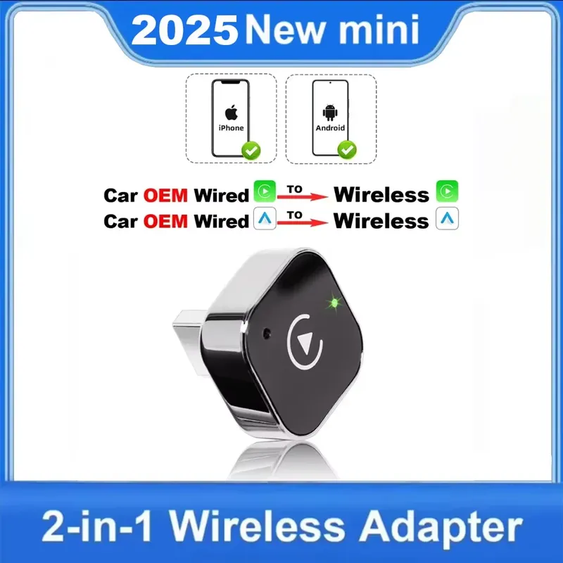 Neue Super Mini Carplay AI Box verkabelt zu Wireless CarPlay/Android Auto 2in1 Box 5GHz WiFi5 für 99% Original verkabeltes CarPlay/Auto Car
