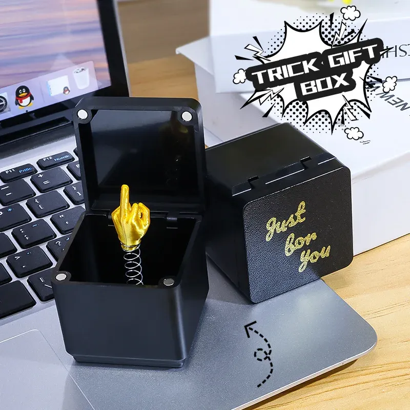 Weihnachten Interessanter Streich Geschenk Mittelfinger in Box Weihnachtsbox Lustige kreative Geschenke Büro Schreibtisch Dekoration Heimdekoration
