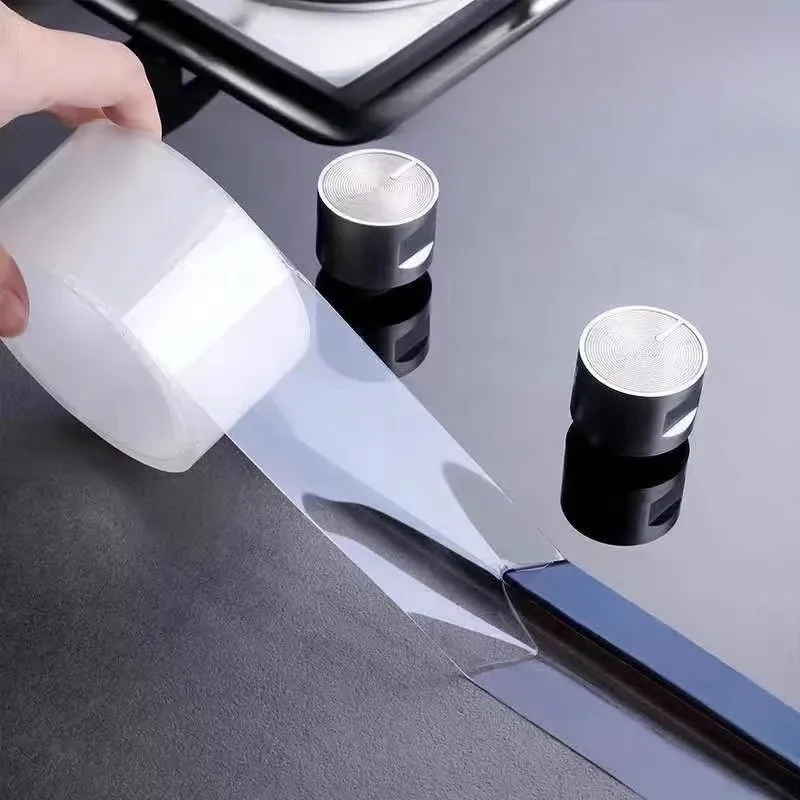 5M/10M einseitig selbstklebendes Nano-Klebeband, wasserdicht und schmutzabweisend, für Küche, Badezimmer, Waschbecken, Dichtungsstreifen, transparentes Klebeband
