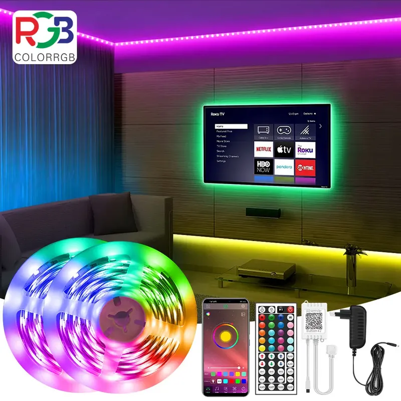 LED-Streifen Licht RGB Musik synchron isation Farbwechsel 30leds pro m, App-gesteuerte LED-Leuchten 5m 10m 15m DC12V flexibel