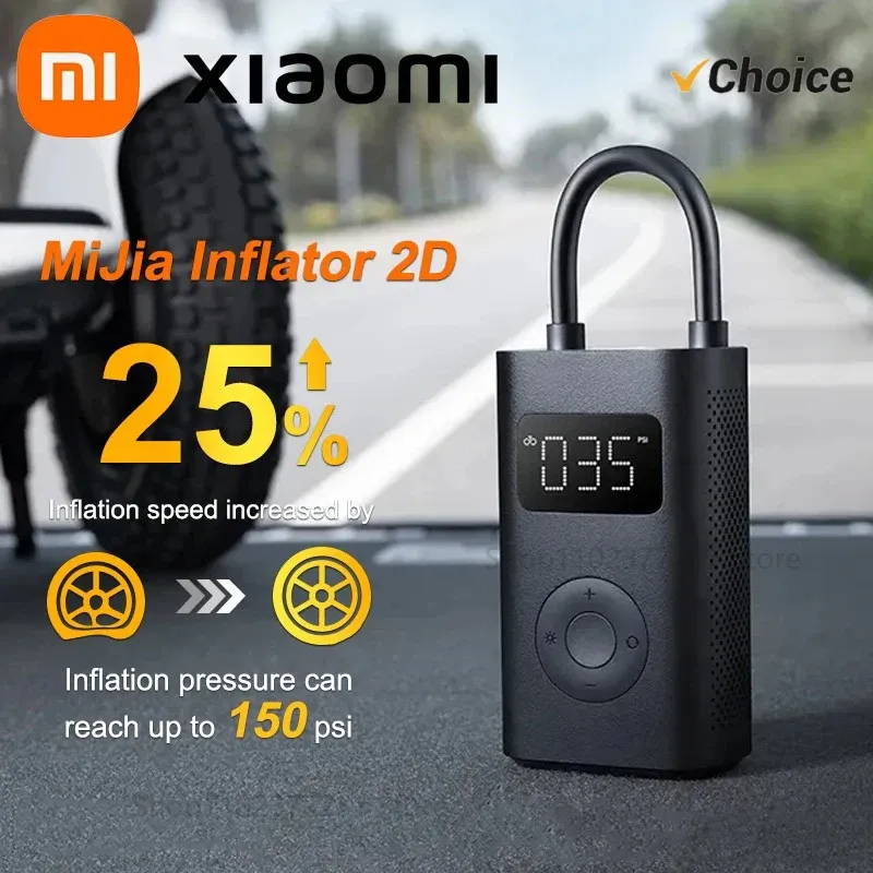 Xiaomi Mijia Luftpumpe Kompressor 2D Tragbare Elektrische Luft Kompressor 2D Reifen Sensor Mi Aufblasbare Schatz 2D für Auto Fahrrad Ball-