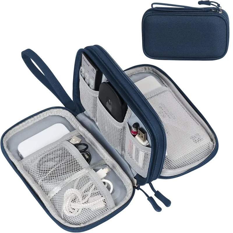Elektronik-Aufbewahrungstasche mit Drahtwicklung, wasserdichte Tragetasche für Zubehör, Reisetasche, universeller Kabel-Organizer, Elektronik-Tasche