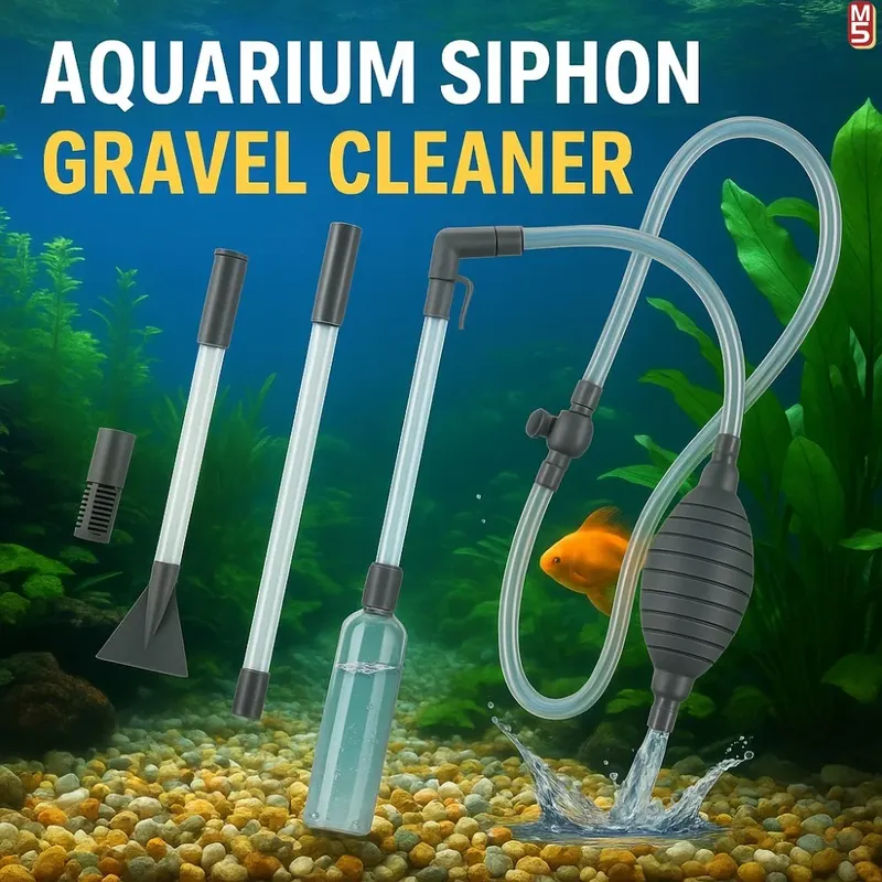 Aquarium-Siphon-Staubsauger-Werkzeugset für große Aquarien, Kies/Sandreinigung, Wasserwechsel mit Verlängerungsrohr, schnell und einfach